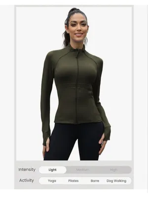 NEW Zip Up Jackets Yoga Gym Top Running Workout Jackets S thumbnail 10