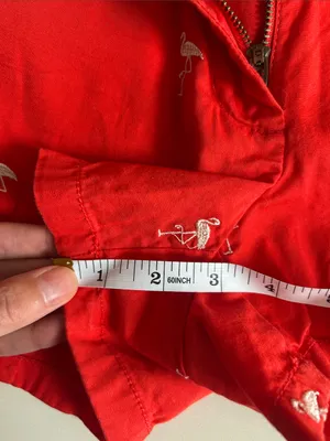 J. Crew Flamingo Embroidered Red Women's Shorts thumbnail 5