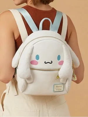 Loungefly x Sanrio Cinnamonroll Plush ears Backpack Blue Straps rainbow charm thumbnail 1