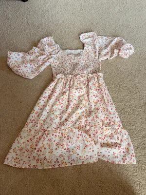 White Floral Dress thumbnail 2