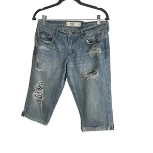 Abercrombie & Fitch Mid Rise Distressed Denim Bermuda Shorts Size 6 / 28 thumbnail 3