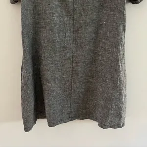 Tahari 100% Linen Dress With Chambray Coloring and convenient side pocket M thumbnail 10
