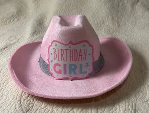 Pink "Birthday Girl" Party Cowboy Hat thumbnail 1