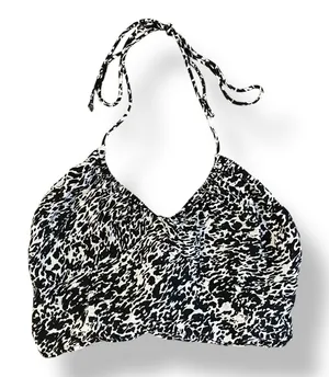 Motel Rocks Leopard Print Tie Back‎ Halter Top Womens Size XS Black White thumbnail 1