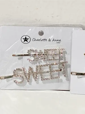Silver Tone Rhinestone Sweet Dream Hair Clips NEW thumbnail 4