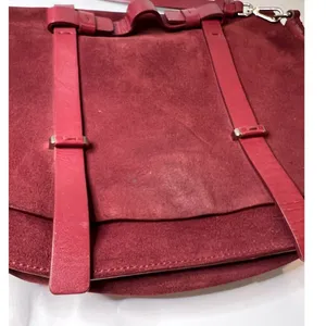 bag crossbody shoulder burgundy suede large Bess Croute messenger flap Ox Blood thumbnail 3