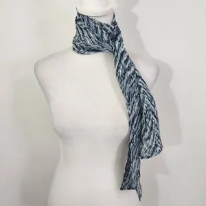 Blue Chevron Print Scarf One Size Blue Chevron Scarf thumbnail 4