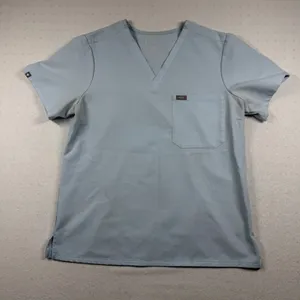 FIGS Kade Scrub Top Light Blue Size Large Men’s Medical Uniform V-Neck thumbnail 1