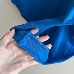 ZARA Bright Blue Highneck Racerback Tank Bodysuit, Size Large thumbnail 5