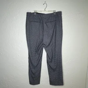 Ann Taylor Pants 16 Gray Black Houndstooth Women's Straight Leg Career Classic‎ thumbnail 2