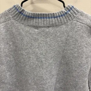 Free People‎ All Star Stripe Poncho Vest Gray Blue V-Neck Side Tie Tassels OS thumbnail 11