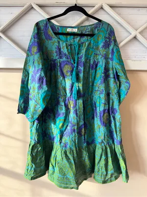 Natural Life Women’s Tiered Floral Dress Bell XL Sleeves Boho Cottage Core thumbnail 1