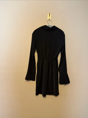 Abercrombie & Fitch Knot-Front Shirt Dress black‎ twist Size XXS Tall thumbnail 7