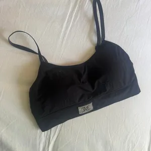 Juicy Couture Black Bedazzled Rhinestone y2k grunge bralette Medium thumbnail 1