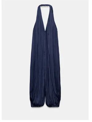 Zara zw collection satin open back jumpsuit thumbnail 6