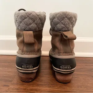 Sorel Slimpack ll Lace Boot Sz 7.5 Leather Winter Duck Boot Lace Up thumbnail 6