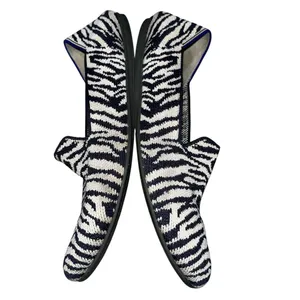 Rothy's The Almond Loafer Zebra Print Navy Blue & White Loafers Flats Shoes 8 thumbnail 7