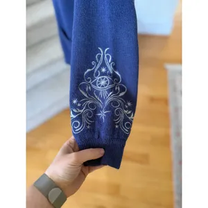 Hot Topic Court of Thorns Blue Embroidered Celestial Star Rhinestone Long Sleeve Cardigan thumbnail 6