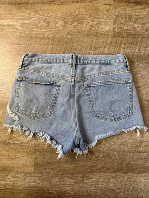 AGOLDE Light Blue Distressed Denim Cutoff Shorts Size 29 thumbnail 3