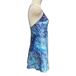 Victoria's Secret Vintage 90s Blue Green Pattern Lace Night Gown XS thumbnail 6
