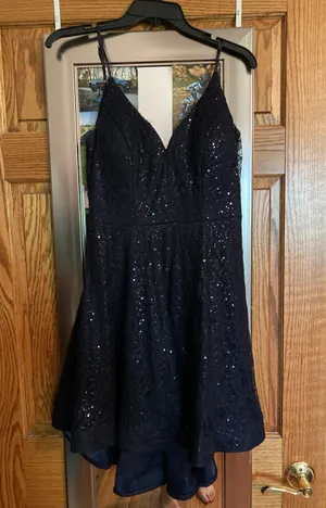 B. Smart Blue Homecoming Dress thumbnail 1