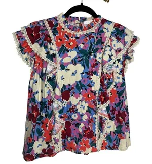 Karlie Floral Ruffle Top Sz. M thumbnail 1