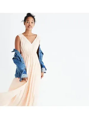 Madewell magnolia Tie Back Maxi dress thumbnail 3