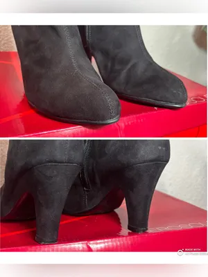 Aerosoles Grape Leaves Boots 7.5 Black Faux Suede Leopard Fur Knee High Heeled thumbnail 8