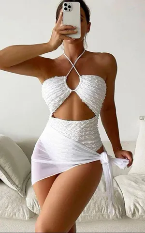 SheIn White Swimsuit thumbnail 1