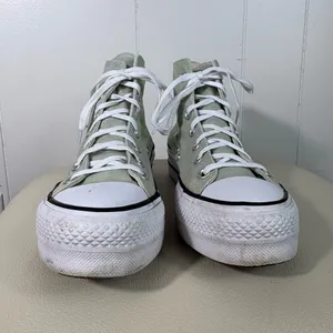 Converse Women's Light Green High Top Lace Up Canvas Sneakers 7.5 Casual Summer thumbnail 3