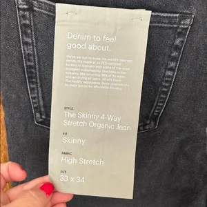 NWT Everlane Black The Skinny 4-Way Stretch‎ Organic cotton Jean 33 x 34 men’s thumbnail 5