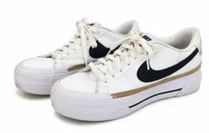 Nike Court Legacy Lift Platform Sneakers White Black Women’s Size 7.5 thumbnail 1