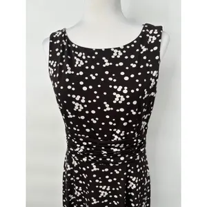 Jessica Howard Dress Womens 8‎ Brown Polka Dot Rockabilly Ruched Midi Retro thumbnail 2