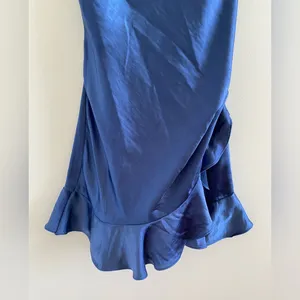Princess Polly Navy Janson Playsuit Satin Ruffle Romper Size 6 **FLAWS** thumbnail 7