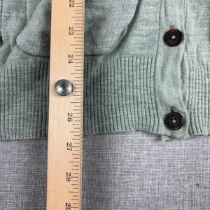 Madewell Cardigan Sweater Womens XS Green Cotton Nylon V Neck Pockets Knit thumbnail 4
