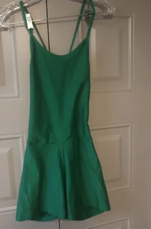 Palomar Beachwear one piece workout exercise playsuit in green. thumbnail 1