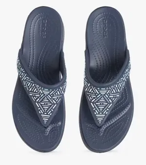 CROCS Women’s Monterey Beaded Wedge Flip Sandals Navy Blue S-606 Size 10 thumbnail 1