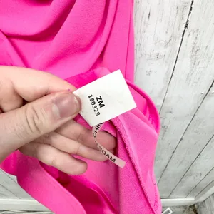Lulus Dress Women Large Barbie Pink V-Neck Ruched Wrap Sleeveless Mini Elegant‎ thumbnail 4