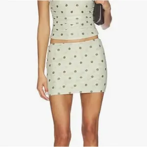 More To Come Mini Skirt Logan Polka Dot Size S in Green and Charcoal thumbnail 4