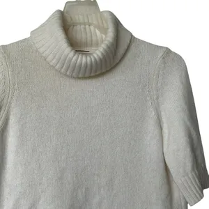 Anthropologie wool blend Cream turtleneck Sweater S Italy made thumbnail 4