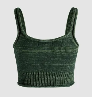 Cider Green cropped knit tank thumbnail 2