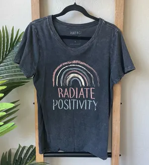 Vintage Canvas Radiate Positivity Graphic Tee thumbnail 1
