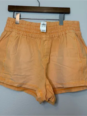 NWT Aerie Babewatch High Waisted Pull On Shorts Orange xl beach summer casual thumbnail 5