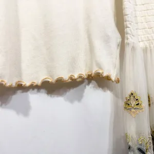 Free People Small Top Ivory Embroidered Bell Sleeve‎ Flared Boho Dramatic 696 thumbnail 10