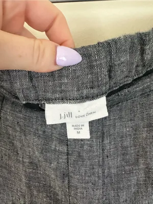J. Jill Love Linen Wide Leg Linen Blend Pants in Dark Gray Size Medium Women's thumbnail 3