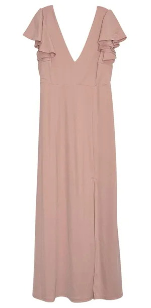 Birdy Grey Dress Bridesmaid Romantic Elegant Minimalist Cottage Formal Maxi XL thumbnail 1