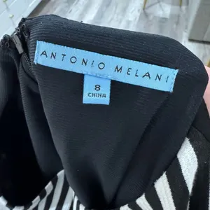 Antonio Melani Womans Dress Black‎ White Striped 3/4 Sleeve Sheath size 8 thumbnail 4