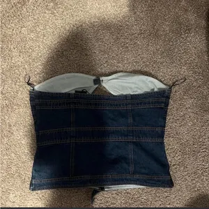 Princess Polly Lioness blue denim cut out corset top thumbnail 6