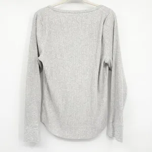Aerie‎ Womens Gray Ribbed Henley Long Sleeve Casual Loungewear Layering Top XXL thumbnail 8