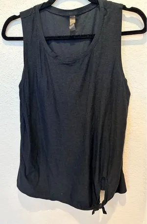Beyond Yoga Womens Black Side Tie Knot Sleeveless Tank Top Large USA Made thumbnail 1